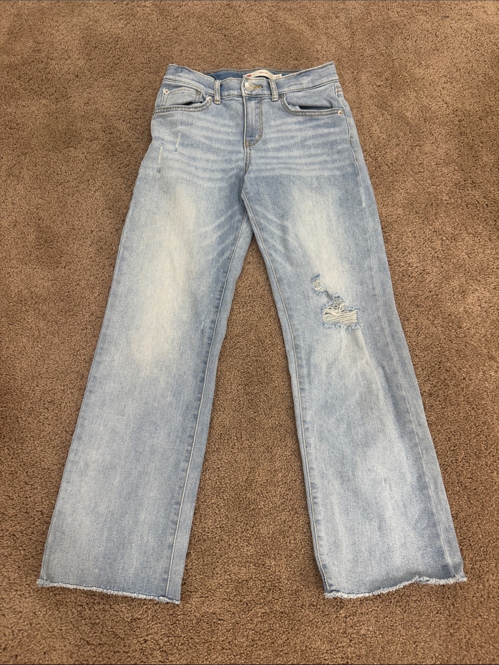Levi's Light Blue Kids' Straight-Leg Jeans with Distressed Detail